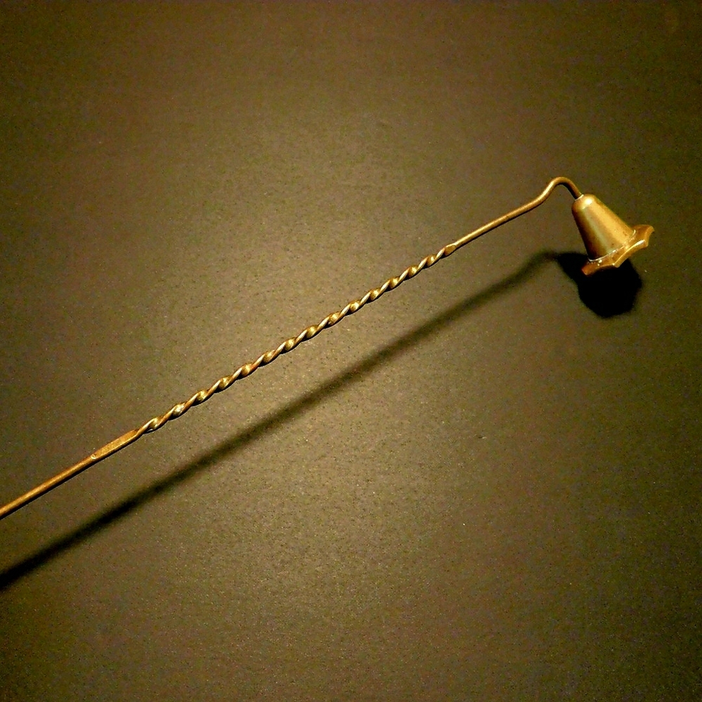 Vintage Brass Candle Snuffer 12" Japan Golden